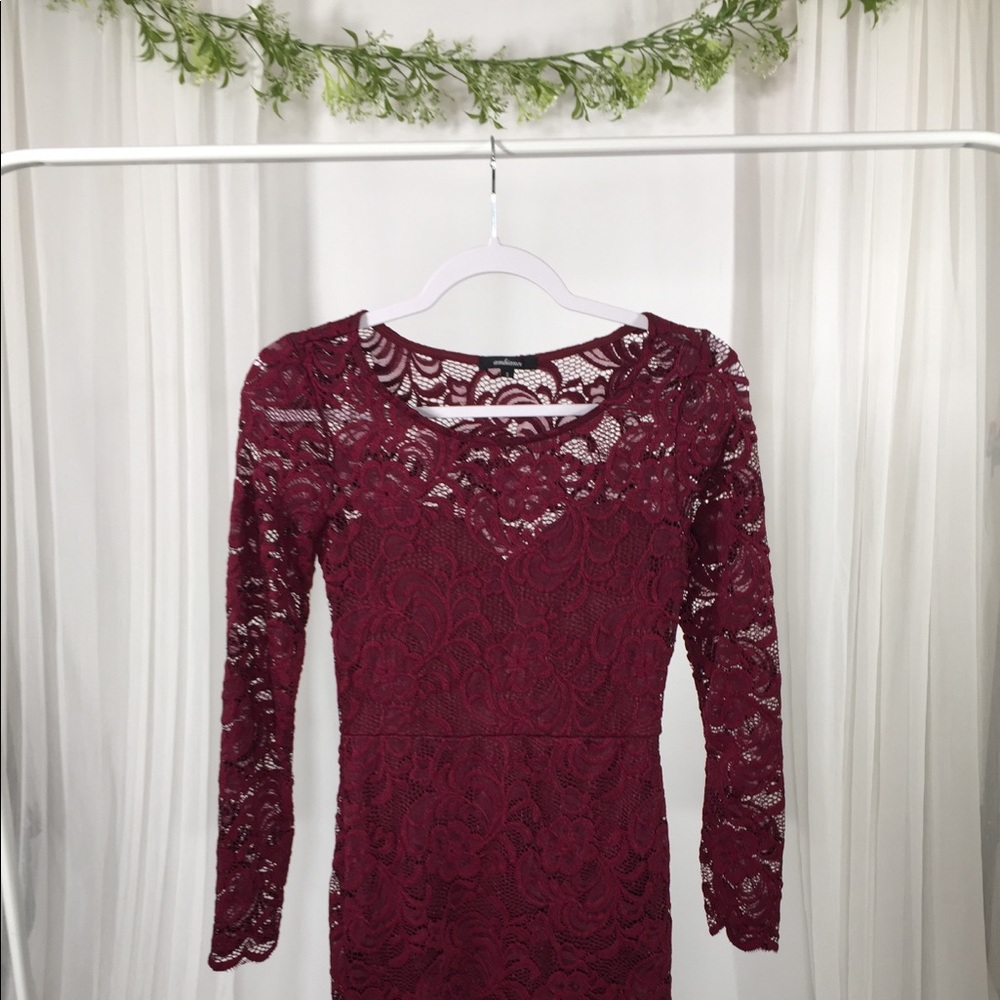 Burgundy Lace Dress
